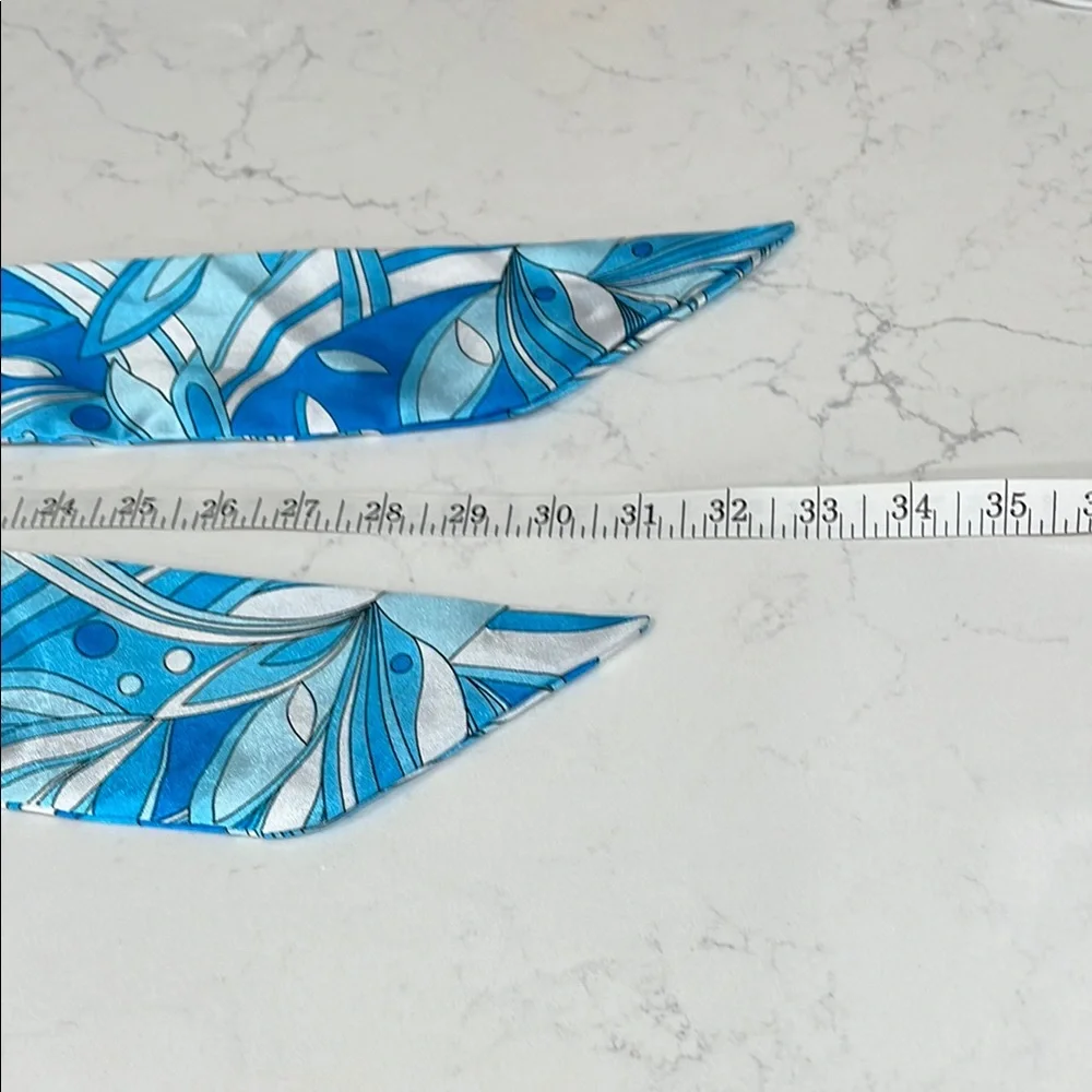 Vibrant Blue Floral Polyester Belt Accessory